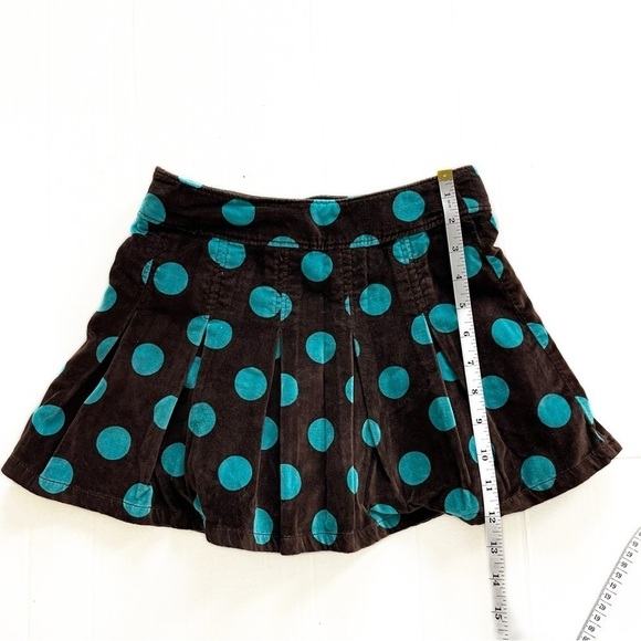 GAP KIDS  Velvet Brown Teal Polkadot Skirt - Size 8 - Picture 8 of 9